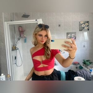 Stylish Red Cut-Out Top